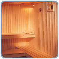 Traditional curved panel sauna